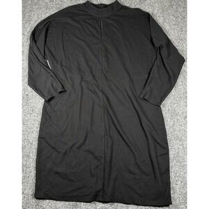 6TH & LN Shift Dress Womens 20 Black Keyhole Mock Neck Long Sleeve New
